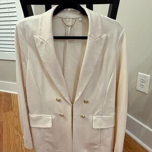 Chico's Cream Blazer with Gold Buttons